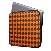 Orange Brown Diamond Schachbrett Pattern Laptopschutzhülle (Vorderseite Links)