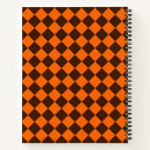 Orange Brown Diamond Schachbrett Pattern Notizblock (Rückseite)