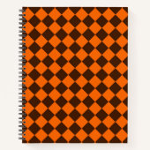 Orange Brown Diamond Schachbrett Pattern Notizblock (Vorderseite)