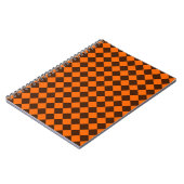 Orange Brown Diamond Schachbrett Pattern Notizblock (Linke Seite)