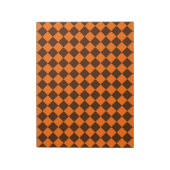 Orange Brown Diamond Schachbrett Pattern Notizblock (Rotiert)