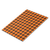 Orange Brown Diamond Schachbrett Pattern Notizblock (angewinkelt)