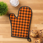 Orange Brown Diamond Schachbrett Pattern Ofenhandschuh (Oben unten)