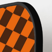 Orange Brown Diamond Schachbrett Pattern Pickleball Schläger (Linke Seite)