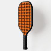 Orange Brown Diamond Schachbrett Pattern Pickleball Schläger (Links)