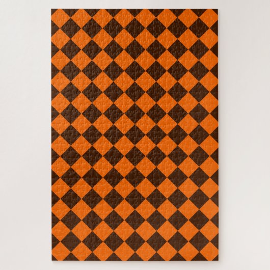 Orange Brown Diamond Schachbrett Pattern Puzzle (Vertikal)