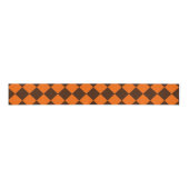 Orange Brown Diamond Schachbrett Pattern Ripsband (Vorderseite)
