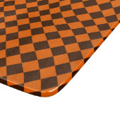 Orange Brown Diamond Schachbrett Pattern Schneidebrett (Ecke)