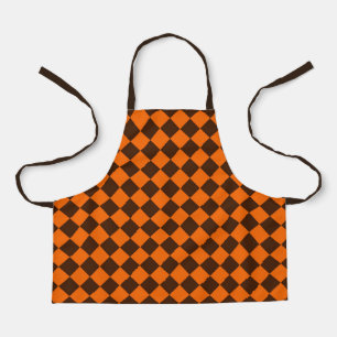 Orange Brown Diamond Schachbrett Pattern Schürze