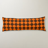 Orange Brown Diamond Schachbrett Pattern Seitenschläferkissen (Rückseite)