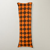 Orange Brown Diamond Schachbrett Pattern Seitenschläferkissen (Vorderseite Vertikal)