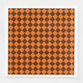 Orange Brown Diamond Schachbrett Pattern Serviette (Vorderseite)