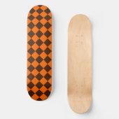 Orange Brown Diamond Schachbrett Pattern Skateboard (Vorderseite)
