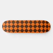 Orange Brown Diamond Schachbrett Pattern Skateboard (Horizontal)