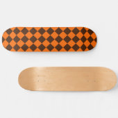 Orange Brown Diamond Schachbrett Pattern Skateboard (Horizontal)