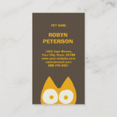 Orange Brown-Dreieck-symbolische Katze Visitenkarte (Rückseite)