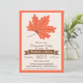 Orange & Brown Fall Leaf Retirement Party Einladung (Stehend Vorderseite)