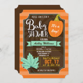 Orange & Brown Fall oder Halloween-Kinderdusche Einladung (Vorne/Hinten)