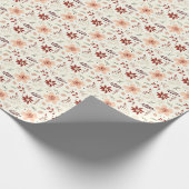 Orange Brown floral Botanical Modern Christmas Geschenkpapier (Ecke)