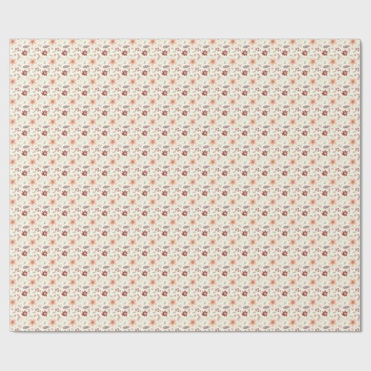 Orange Brown floral Botanical Modern Christmas Geschenkpapier (Flach)
