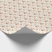 Orange Brown floral Botanical Modern Christmas Geschenkpapier (Ecke)