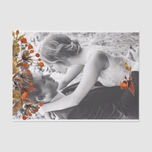 Orange Brown Foliage Overlay Fügen Sie Ihr eigenes Seidenpapier (Vorderseite)