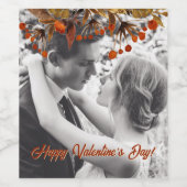 Orange Brown Foliage Overlay Fügen Sie Ihr eigenes Weinetikett (Einzelnes Label)