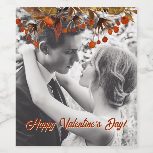 Orange Brown Foliage Overlay Fügen Sie Ihr eigenes Weinetikett (Einzelnes Label)