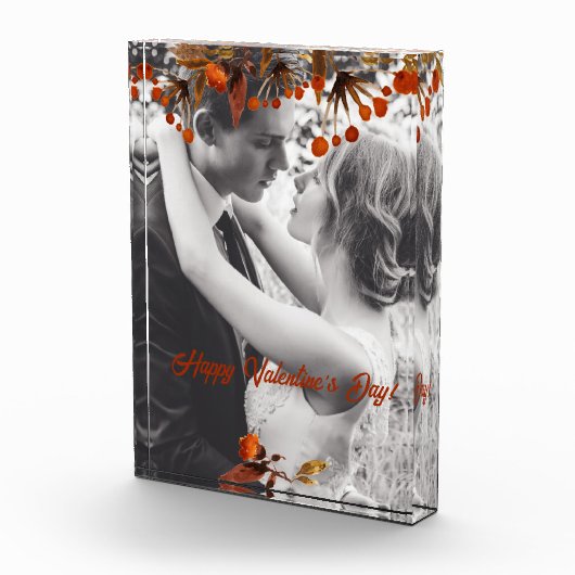 Orange Brown Foliage Valentine Fotoblock (Rechts)
