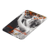 Orange Brown Foliage Valentine Hinzufügen Sie Ihr  Magnet (Linke Seite)