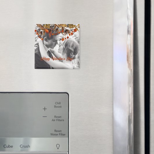 Orange Brown Foliage Valentine Hinzufügen Sie Ihr Magnet (In Situ (Kühlschrank))