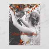 Orange Brown Foliage Valentine Hinzufügen Sie Ihr Postkarte (Vorderseite)