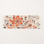 Orange Brown Folk Floral Yogamatte (Vorderseite (Horizontal))