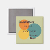 Orange Brown Grandväter nur antike kleine Jungs Magnet (Vorderseite/Rückseite)