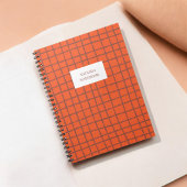 Orange Brown Karo Muster Notebook Stationierung Notizblock