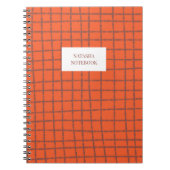 Orange Brown Karo Muster Notebook Stationierung Notizblock (Vorderseite)
