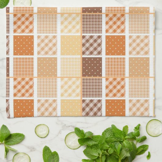 Orange Brown Kitchen Handtuch (Gefaltet)