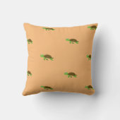 Orange Brown Modern Turtle Kissen (Rückseite)