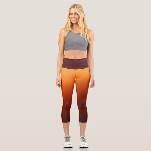 Orange & Brown Ombre Color Legierung Capris (Vorderseite)