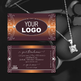 Orange Brown Ombre Verziert Sparkle Juwelen mit Lo Visitenkarte