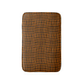 Orange Brown Plaid Checker Seamless Pattern Badematte (Vorderseite Vertikal)