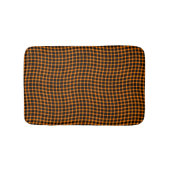 Orange Brown Plaid Checker Seamless Pattern Badematte (Vorderseite)