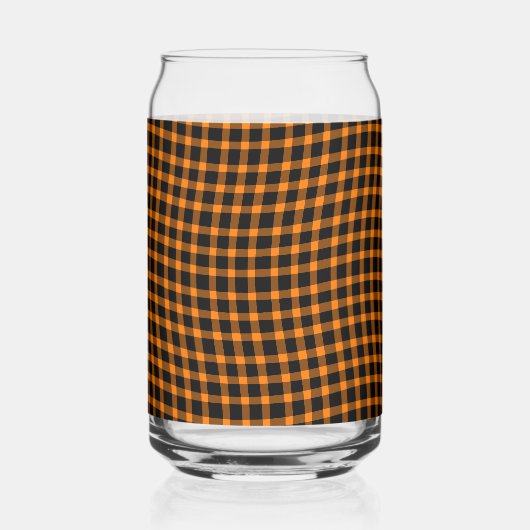 Orange Brown Plaid Checker Seamless Pattern Dosenglas (Rückseite)