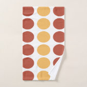 Orange Brown Polka Dot Pattern Badhandtuch Set (Handtuch)