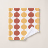 Orange Brown Polka Dot Pattern Badhandtuch Set (Waschlappen)