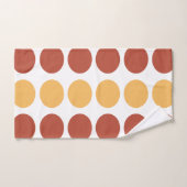 Orange Brown Polka Dot Pattern Badhandtuch Set (Handtuch)