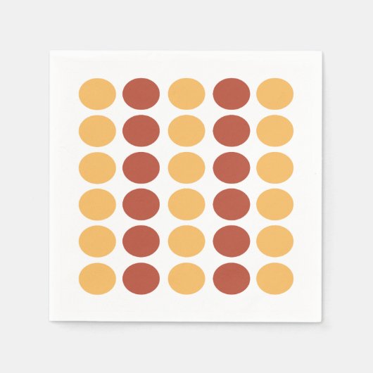 Orange Brown Polka Dot Pattern Geburtstag Serviette (Vorderseite)