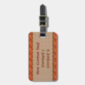 Orange Brown Polka Dot Pattern Gepäckanhänger (Vorderseite vertikal)