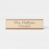 Orange Brown Principal Schreibtischnamensplakette (Vorderseite )