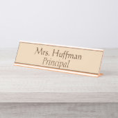 Orange Brown Principal Schreibtischnamensplakette (Vorderseite )